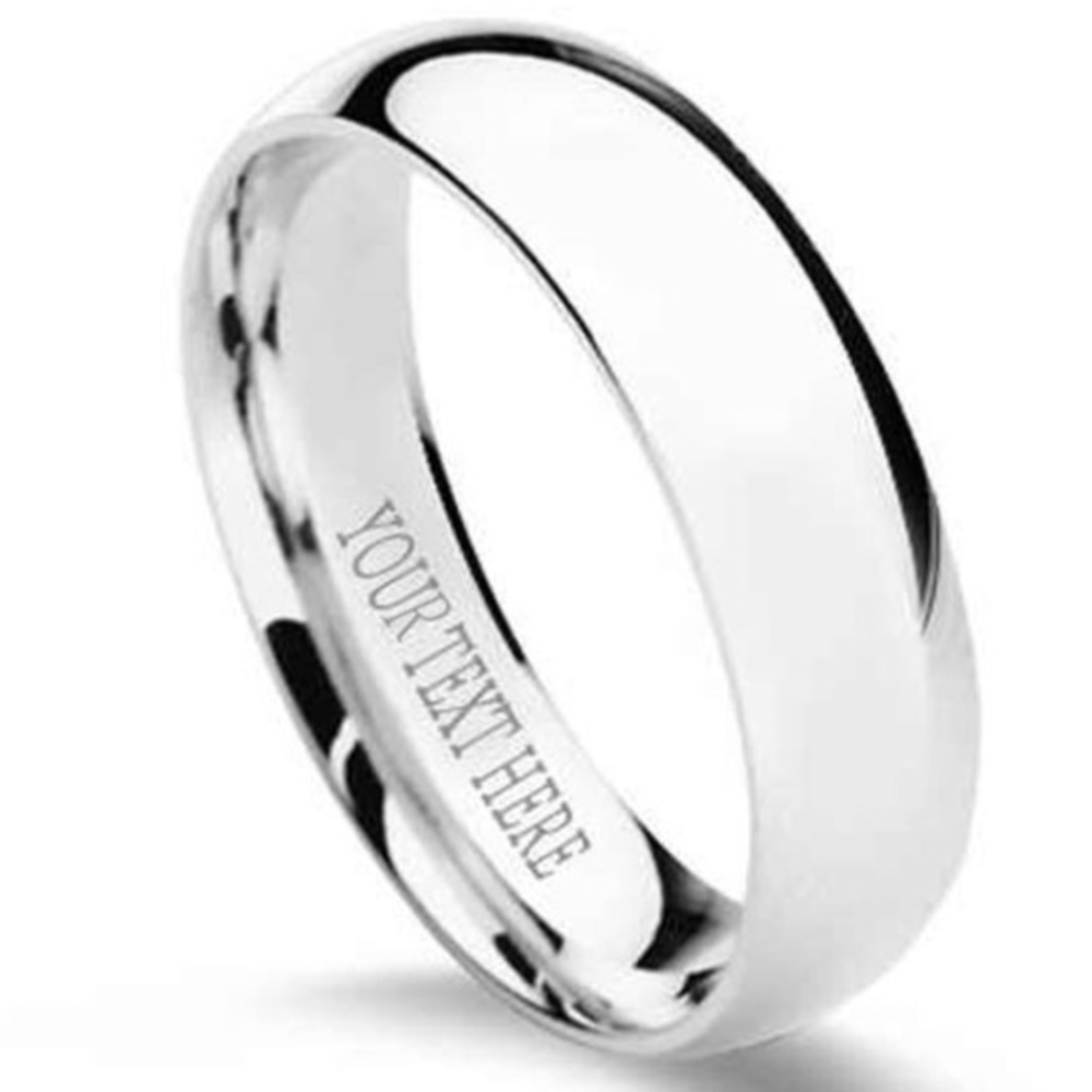 Engraved 6mm Personalized Sterling Silver Ring